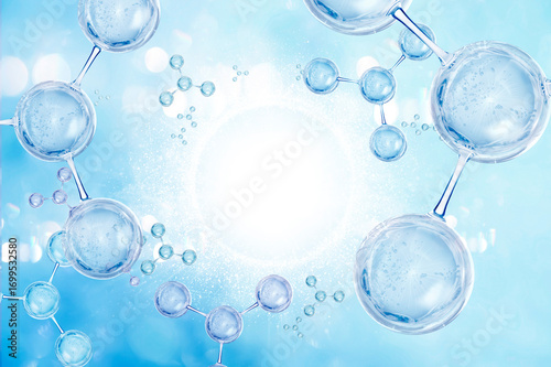 blue bubble and molecule background