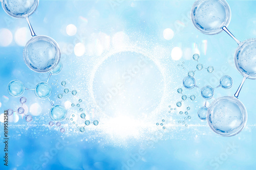 blue bubble and molecule background