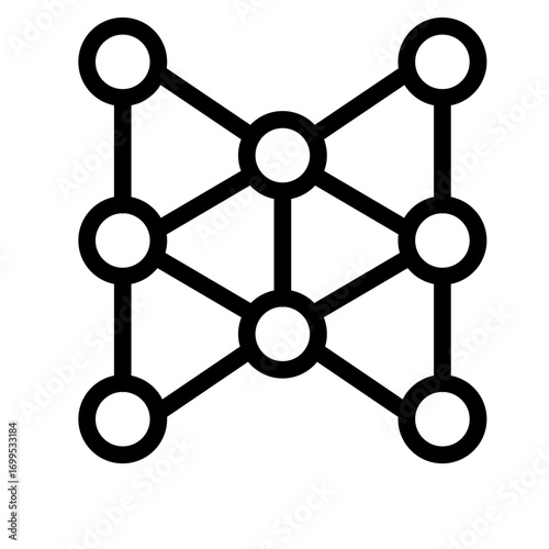 Neural Network Grid Line Icon of Artificial Neural Networks Icon Set