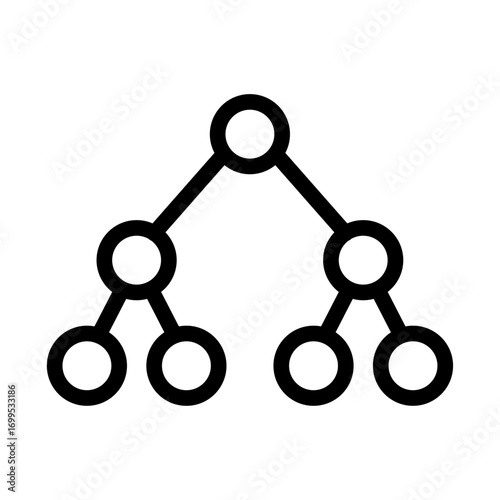 Neural Tree Structure Line Icon of Artificial Neural Networks Icon Set