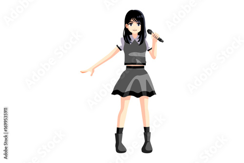 アイドル　女性　黒　歌う B
