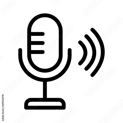 Voice Sensor Line Icon of Sensors and Actuators Icon Set