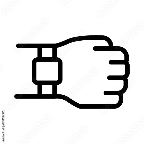 Smart Wristband Line Icon of Wearable Sensors Icon Set