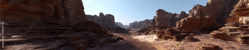 Obraz premium Desert adventure panorama hdri in wadi rum