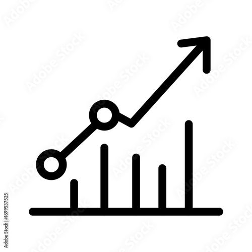 Academic Growth Line Icon of Grades and Progress Icon Set