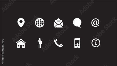 A black set of vector icons for Halloween design and web communication