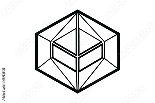 abstract cube design box design icon frame