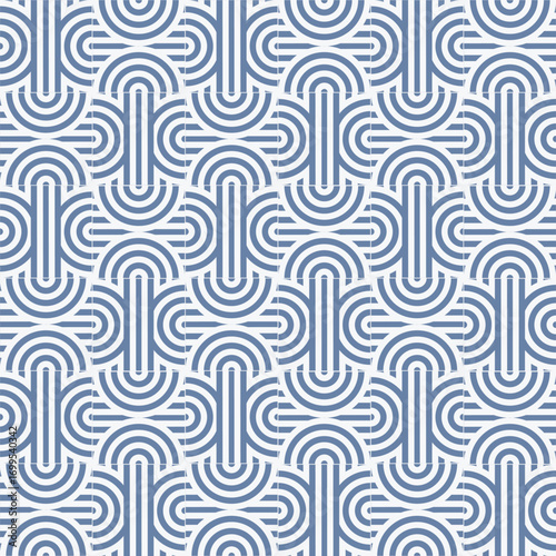 Seamless curve vector pattern. Geometric abstract background with repeating elements
