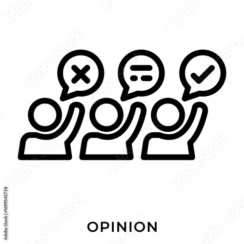 Opinion Icon – Public Feedback, Poll, and Group Discussion
