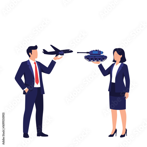Business negotiation strategic alliance partnership defense industry concept representation