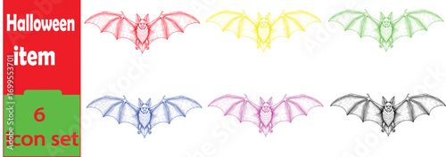 Intricate bat illustration with spread wings for Halloween designs