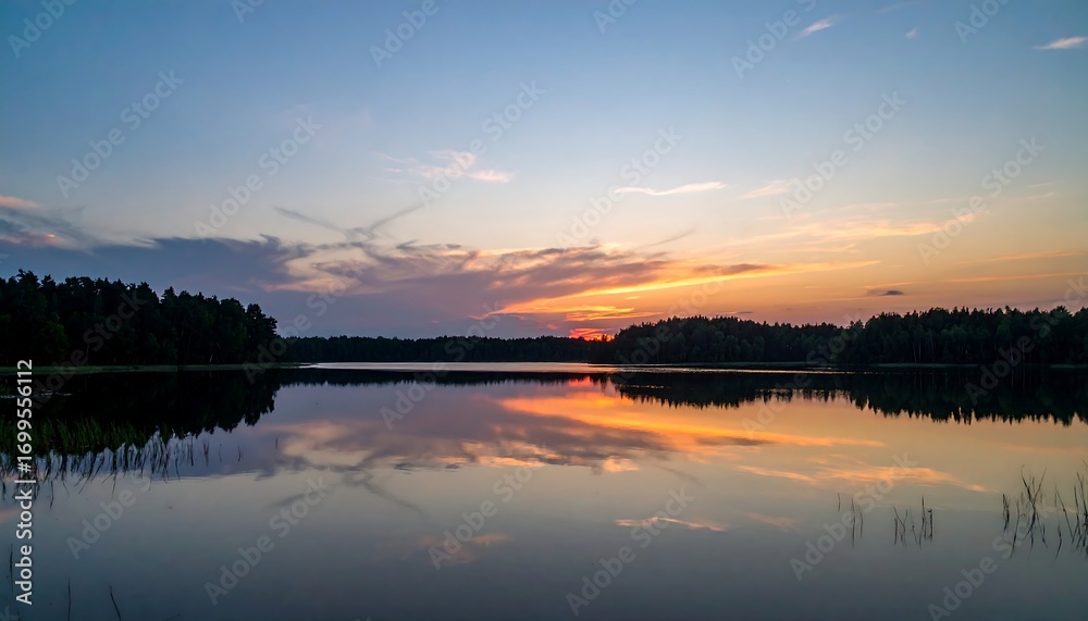 Fototapeta premium Serene lake sunset (1)