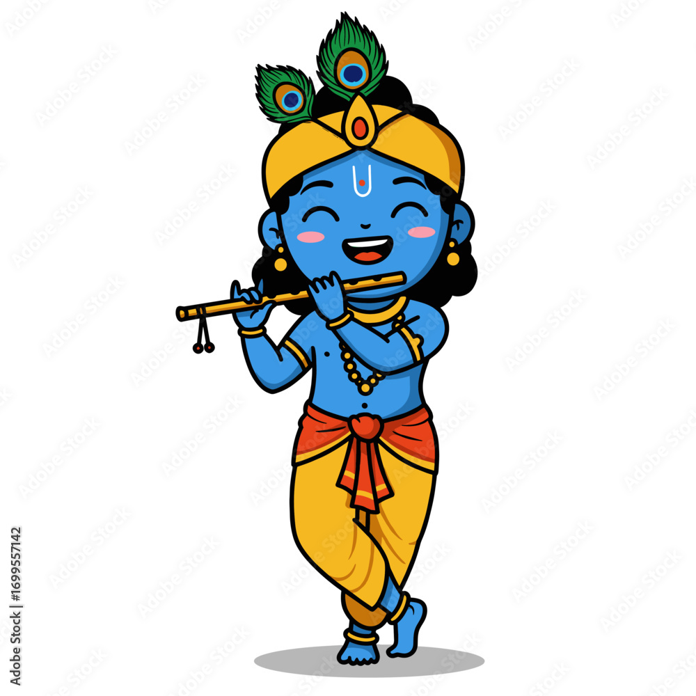 Obraz premium Vector of Hindu Goddess Khrisna