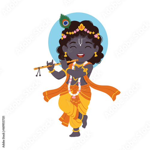 Vector of Hindu Goddess Khrisna