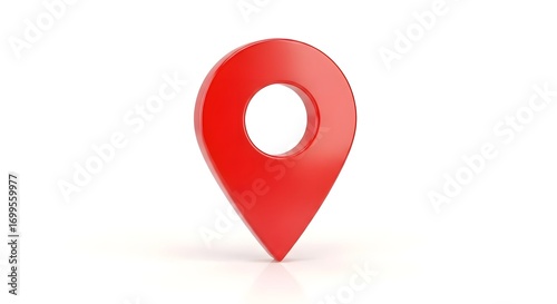 Free Download Red location marker on white background with shadow, GPS symbol for navigation and pinpointing - GFXLoad