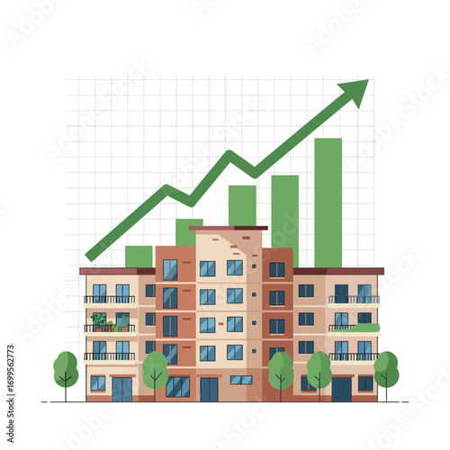 Investing in Housing: A Financial Graph Showing Real Estate Growth