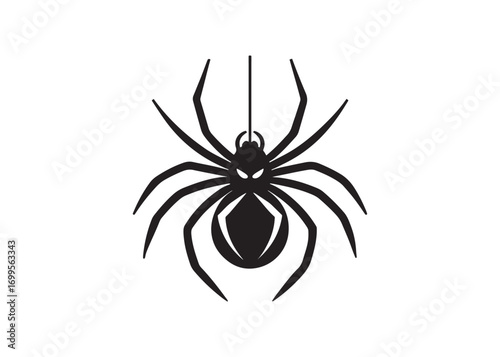 Halloween creepy spider silhouette vector art for decoration and party invite designs.