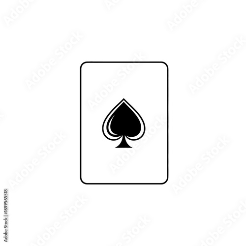 a simple, black and white line drawing of a playing card.