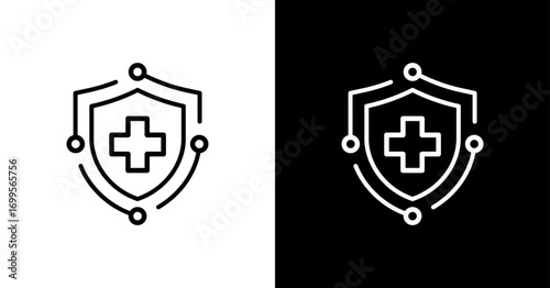 Insurtech White Icon Set Design	