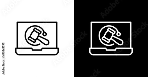 Legaltech White Icon Set Design	