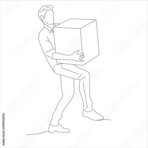 men carrying package boxes lien art