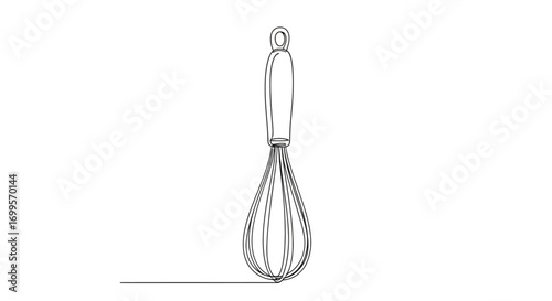 Minimalist Whisk Illustration on White Background