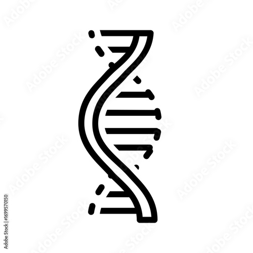 Vector black line icon for Dna helix