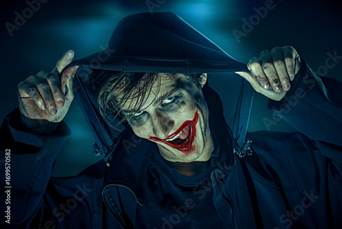 Obraz na plátne hooded halloween portrait