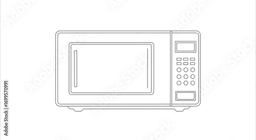 Concept of domestic convenience illustrated through a modern kitchen microwave oven, an essential appliance for heating and preparing food
