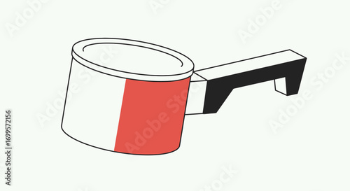 Simple line art illustration of a supplement scoop, a concept for nutrition, bodybuilding, and precise food measurement