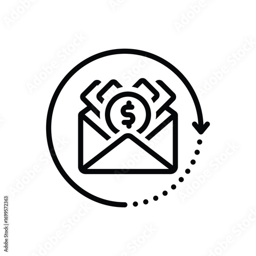 Black line icon for economic stimulus