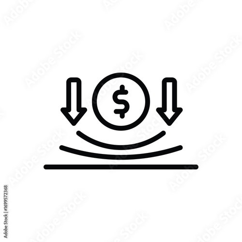 Black line icon for economic resilience