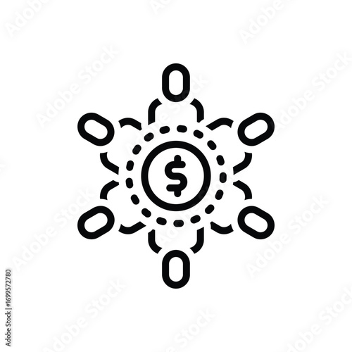 Black line icon for financial inclusion