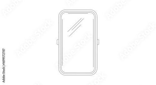Minimalist vector outline of a contemporary smartphone, embodying the essence of digital connection and advanced mobile technology for seamless interaction in a modern world