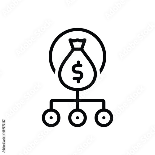 Black line icon for industry diversification