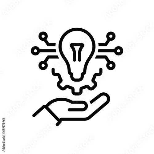 Black line icon for technology adoption