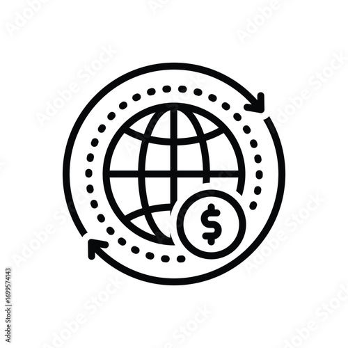 Black line icon for trade expansion