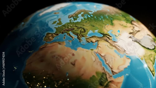 Rotating Earth Globe: Seamless Loop, 4K Ultra HD, Global Connectivity