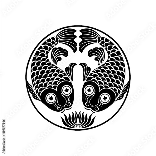 Two Koi Fish Symbolizing Harmony and Balance.