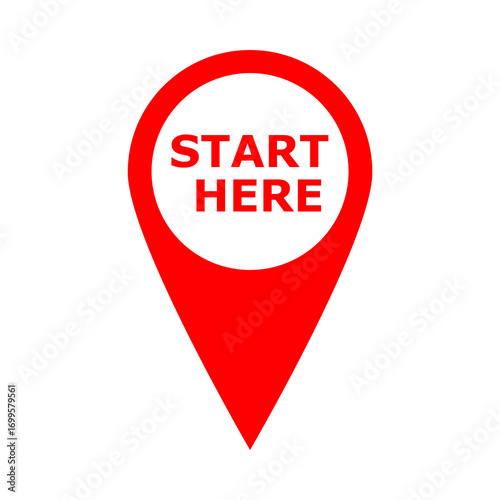 Start Here Red Map Pin Location Icon. Free Download Start Here Red Map Pin Location Icon. - GFXLoad