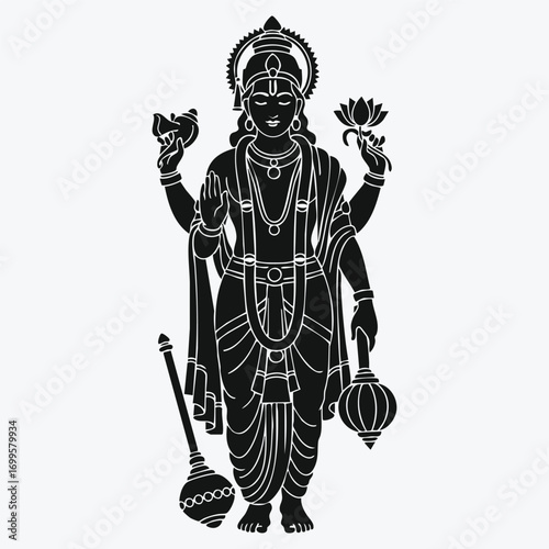 Silhouette Tattoo Design Vishnu Art