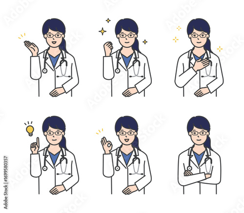 医者のアイコンセット イラスト素材