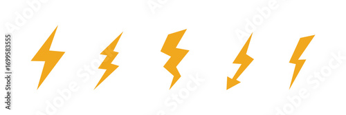 Lightning icon set. Thunderbolt. Vector