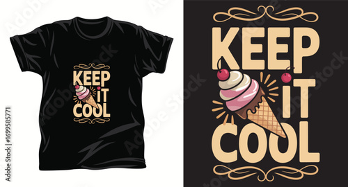 Ice creams vector graphic t shirt design print.