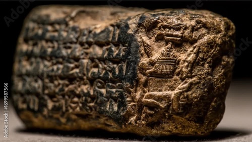 Ancient engraved stone tablet