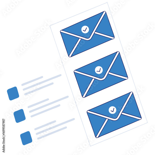 Streamlined communication with digital mail icons for efficient business correspondence and modern messaging