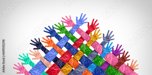 Wallpaper Mural Together As A Strong Community and team cooperation or connected support as representation of belonging and a culturally rich society tied in unity in harmony and collective effort. Torontodigital.ca
