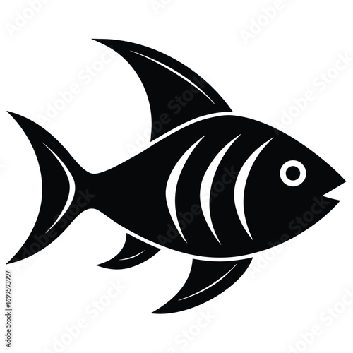 fish fin closeup vector icon