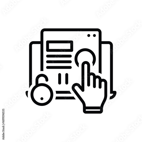 Black line icon for easy access