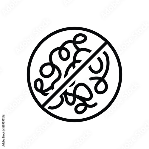 Black line icon for hassle free